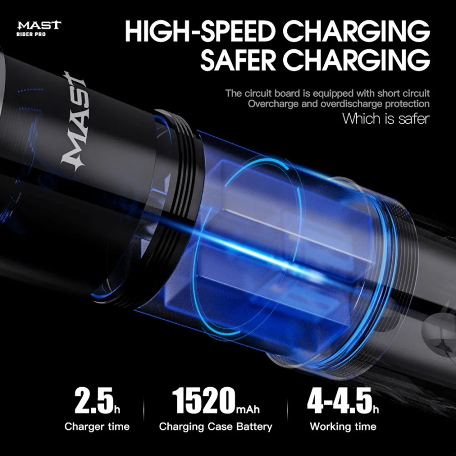 Беспроводная тату машинка Dragonhawk Mast Rider Pro Black